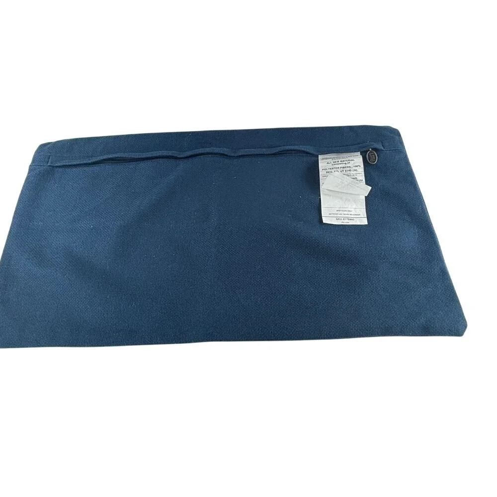 Pier 1 Decorative Pillow Case Blue 13x12 Floral‎ Embroidered Farmhouse Cottage